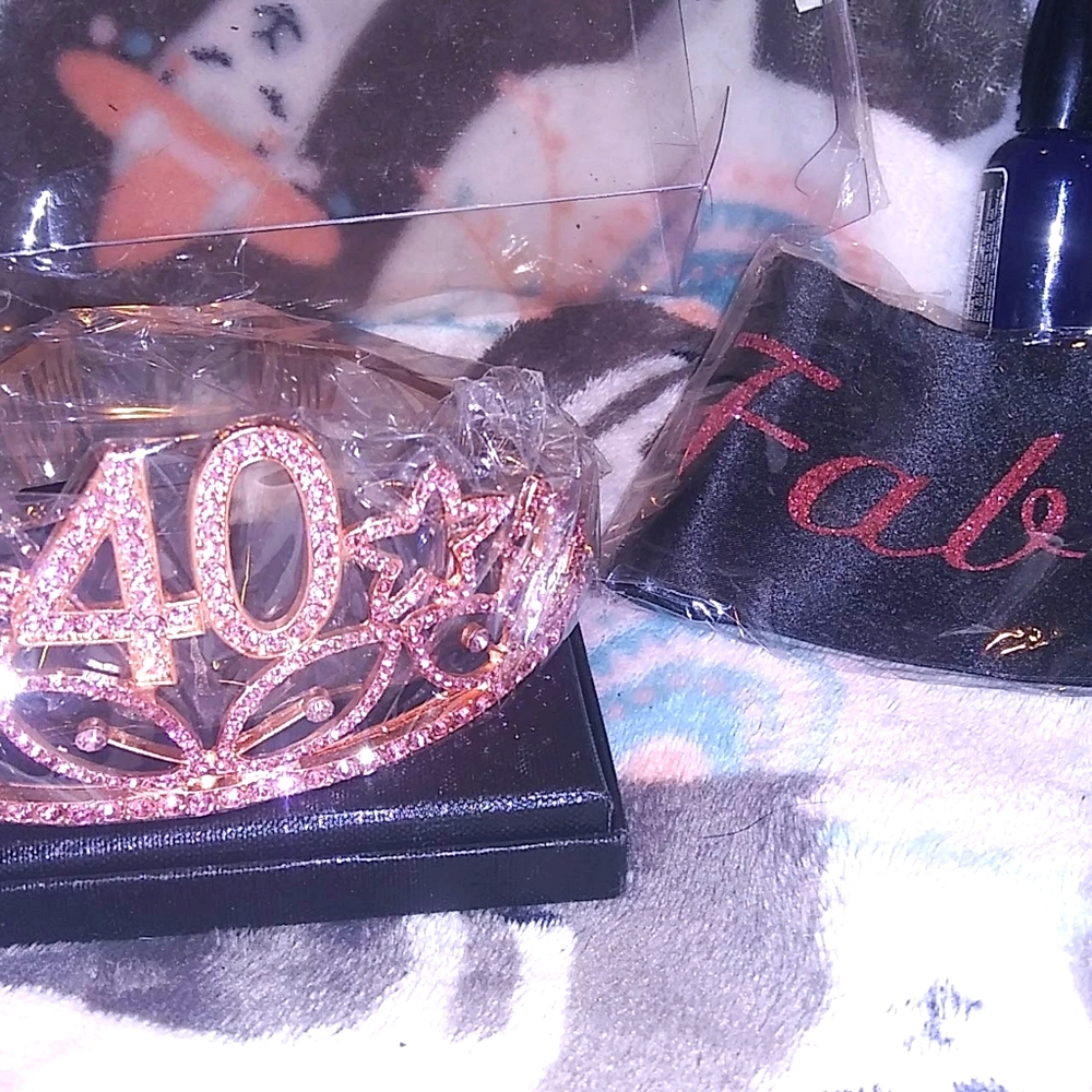 40 headband and fabulous sash. Birthday